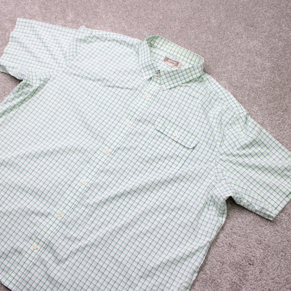 Duluth Shirt Mens 3XL XXXL Green COOLMAX Wrinklefighter Short Sleeve Button Down - Picture 4 of 13